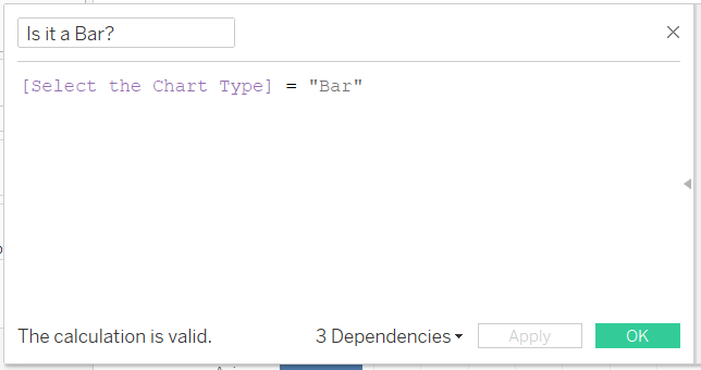 Calculated field for a bar chart