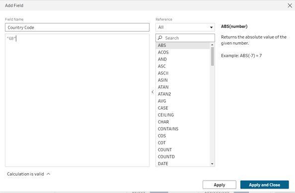 The image shows a table or form with various mathematical and statistical functions, such as ABS, ACOS, ASIN, and COUNT, along with their corresponding examples and descriptions.

AI-generated content may be incorrect.