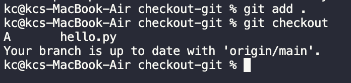 git add and checkout