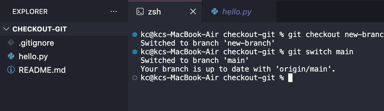 git checkout and git switch