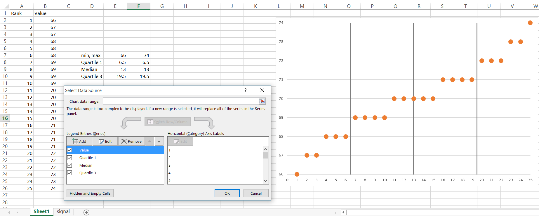 Quantile Plots in Excel