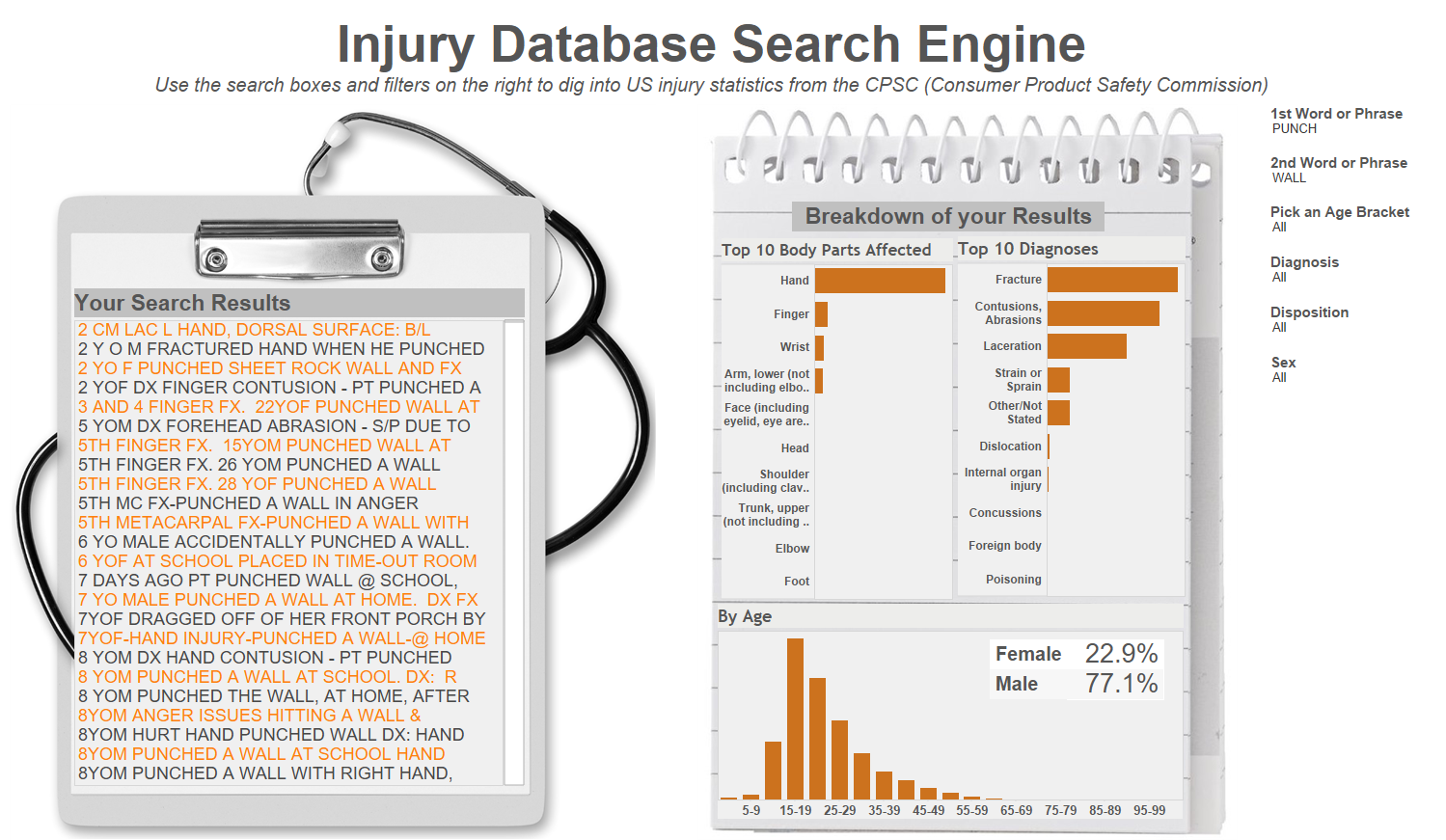 Injury Database Search Engine