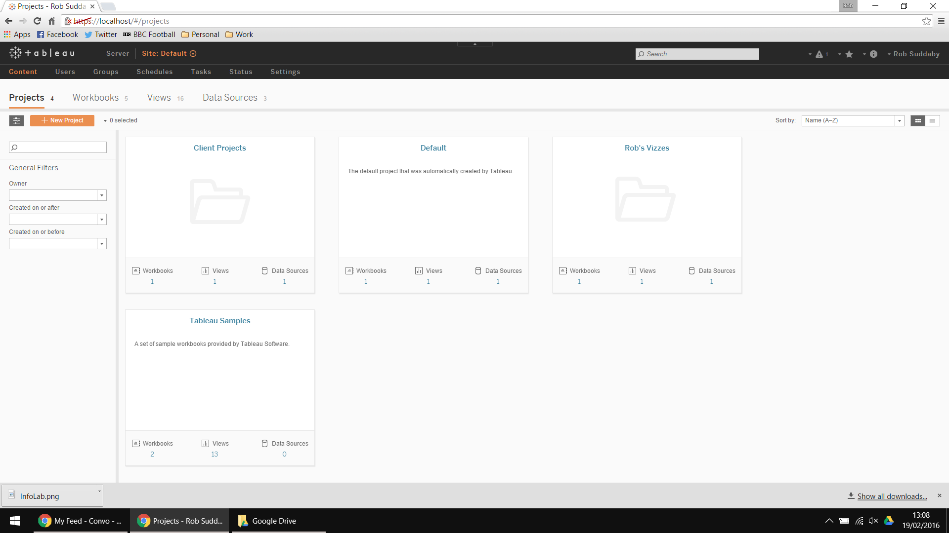 Tableau, Project