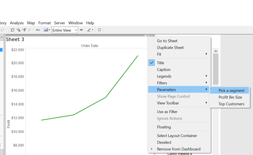 show parameter in dash