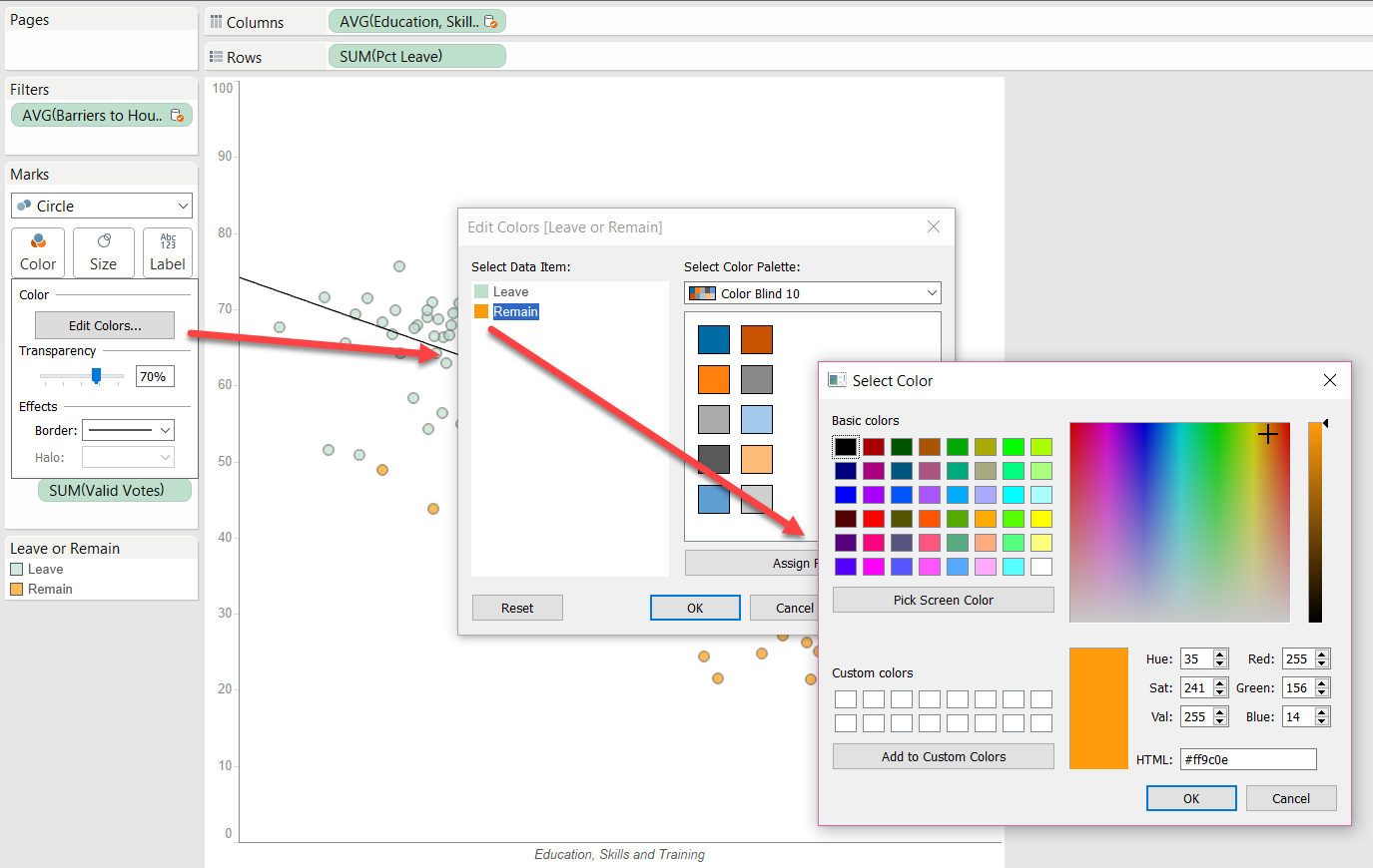 Tableau Tip: Changing Dimension Colours - The Data School