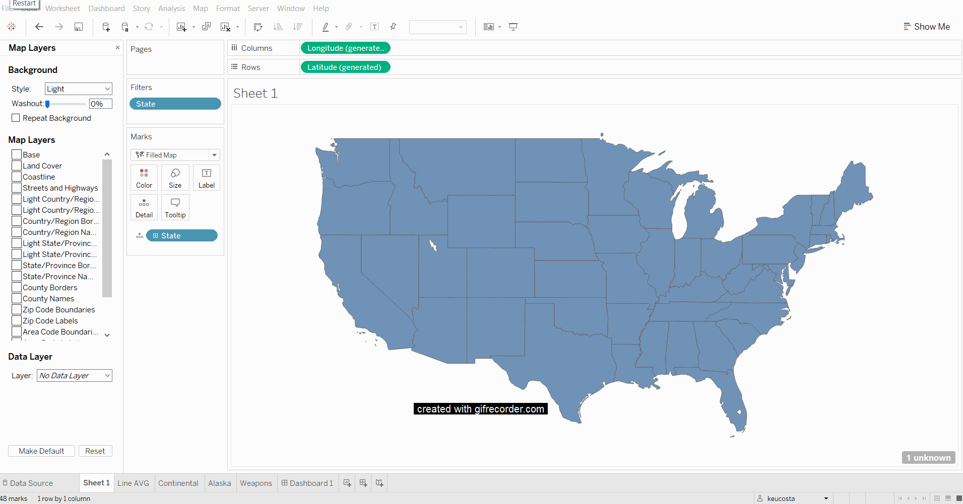 customised map tableau