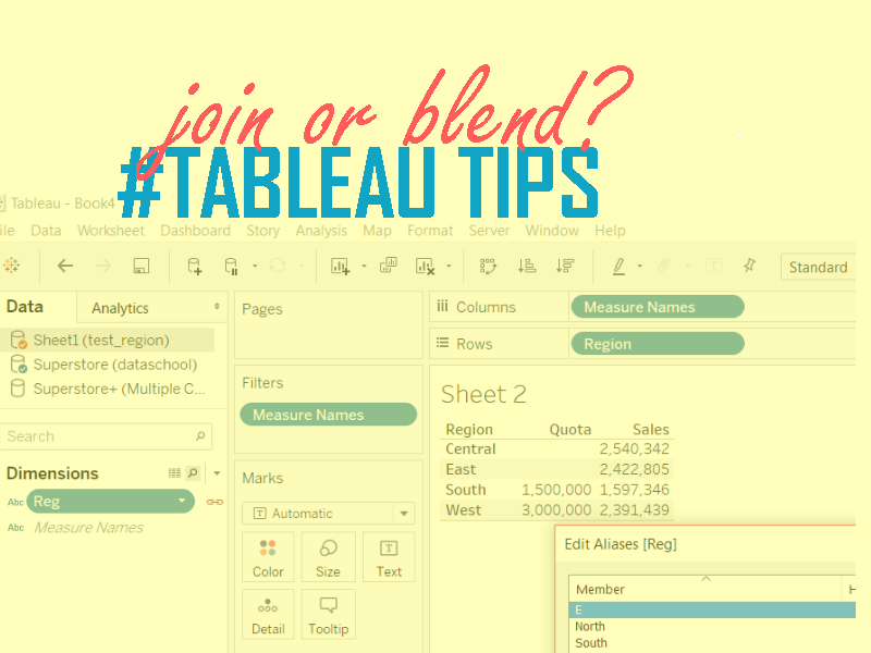 Blend or join in Tableau