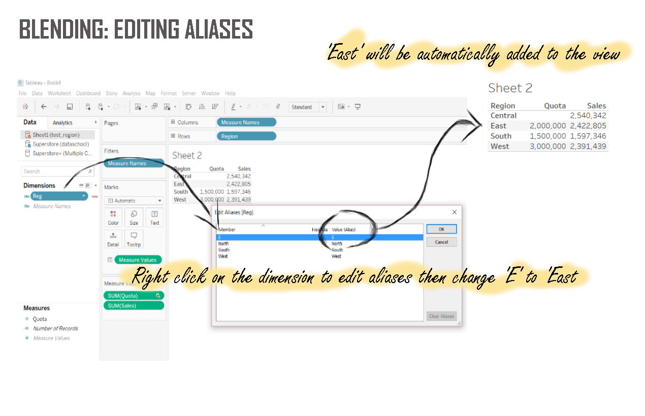 Blend or join in Tableau