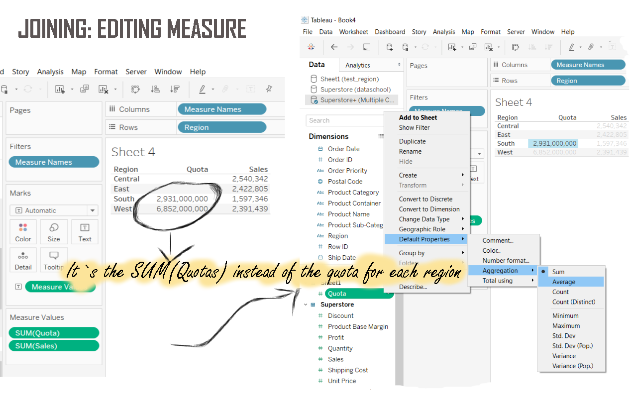 Blend or join in Tableau