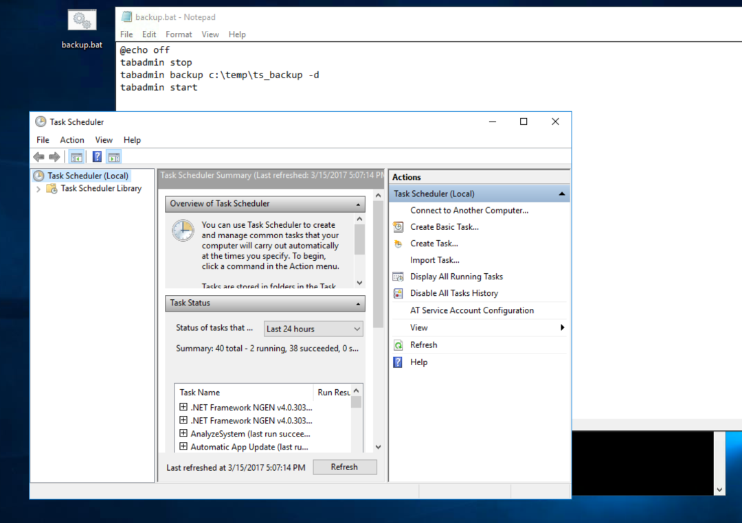 Command Line and Tableau Server Scheduling a Backup The Data School