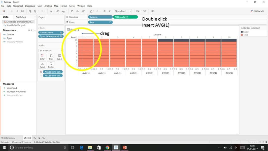 How to do a waffle chart in Tableau? The Data School