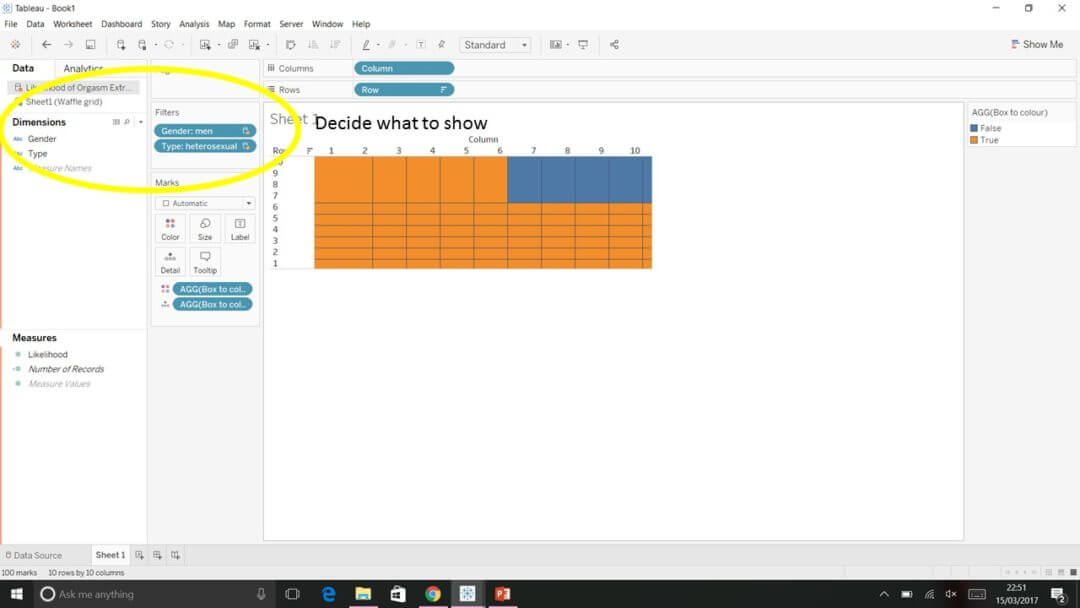 How to do a waffle chart in Tableau? The Data School