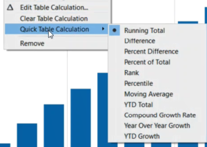 quick table calcs