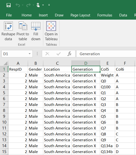The Data School Quick Ways To Reshape Your Data In Excel For Use In Tableau
