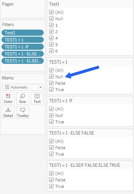 Highlighting the Null option in filter