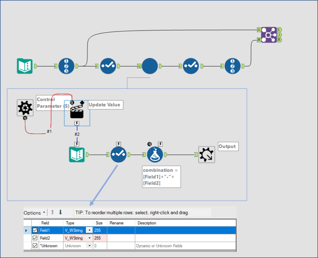 initial alteryx layout with batch macro