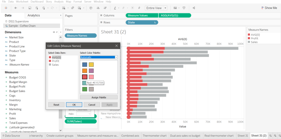Creating a thermometer chart in Tableau a nice way to visualise