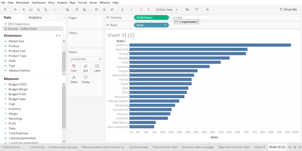 Creating a thermometer chart in Tableau a nice way to visualise
