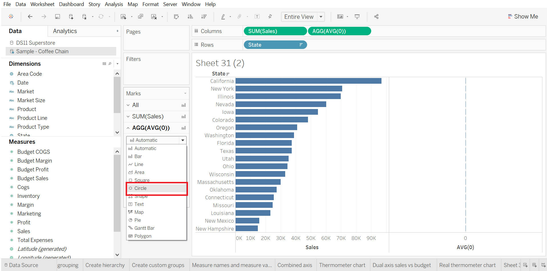 Creating a thermometer chart in Tableau a nice way to visualise