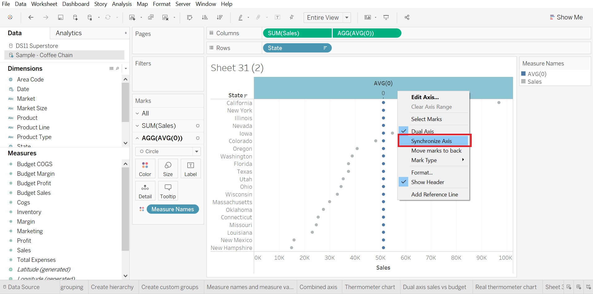 Creating a thermometer chart in Tableau a nice way to visualise
