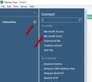 Tableau Prep connect to your data source