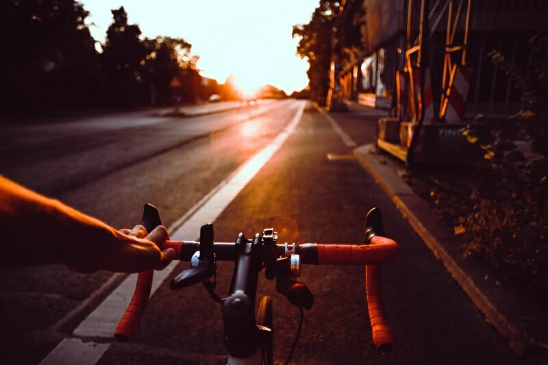 Riding a bike