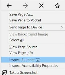Inspect Element on Firefox