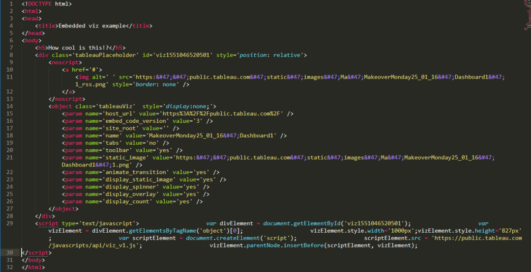 Embedding your viz onto a html web page - The Data School