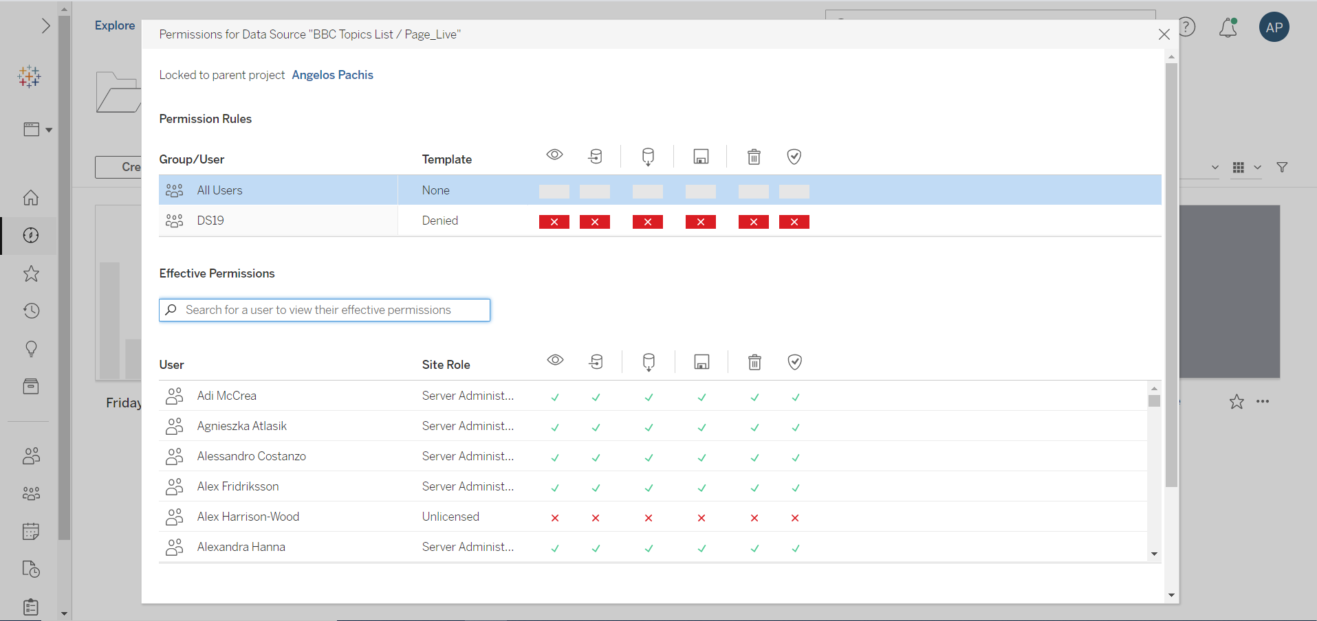 The Data School Tableau Server Applying Permission Rules to a